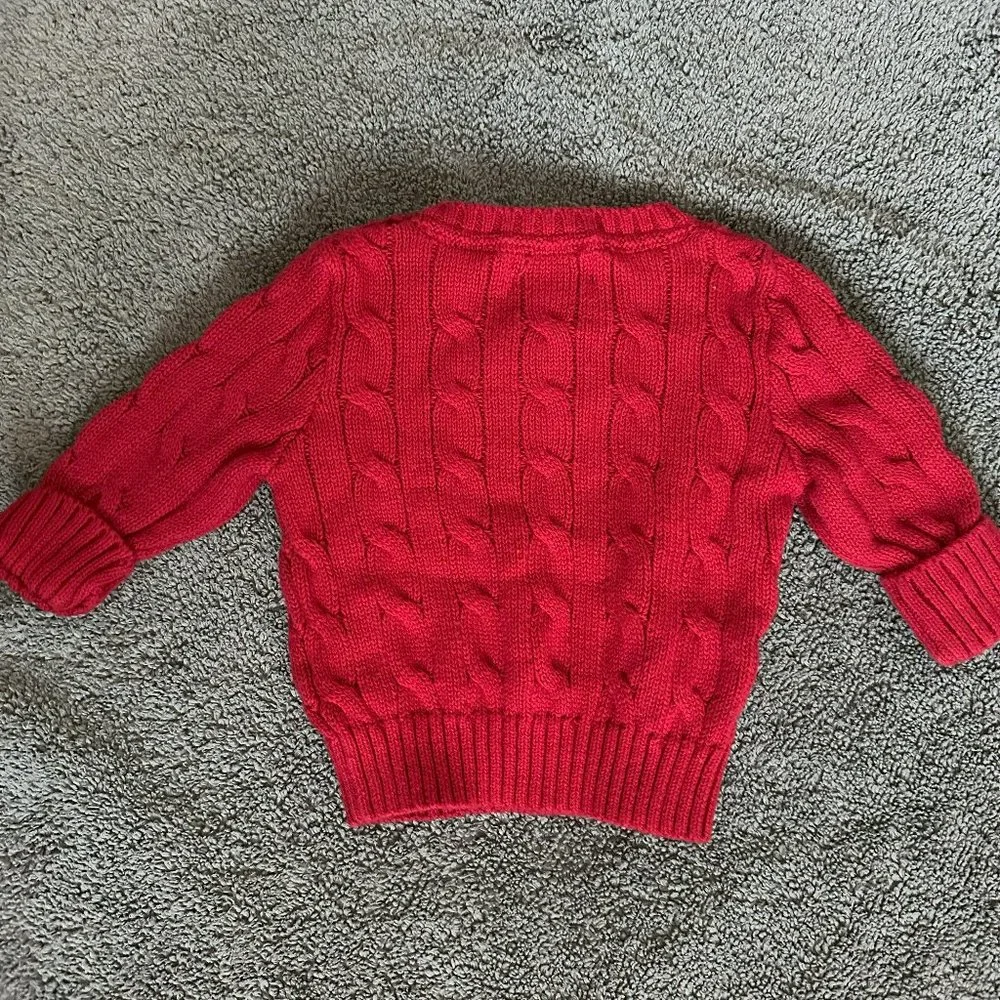 Polo Ralph Lauren Newborn Baby Boy Cable-Knit Cotton Sweater - Red - 3 Months - Picture 3 of 4